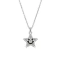 Glänzender Silberstern Strass Smiley Anhänger Halskette Mode Schlüsselbeinkette Schmuck - Smiley-Stern-Halskette (Silber)