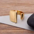 Gold plated open ring minimalist geometric design fashion statement jewelry for women - Letter I
