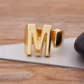 Gold Plated Open Letter Ring Chunky Alphabet Initial Ring Fashion Jewelry for Women Men - Letter M