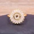 Gold plated letter Q zircon ring luxury elegant initial ring women fashion jewelry gift - Letter Q