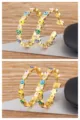 Gold Plated Evil Eye Heart Star Hoop Earrings Trendy Fashion Jewelry Variant Choice - Heart / Colorful