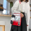 Kreative Umhängetasche in Vintage-Telefon-Form für Damen, stylische rote Handtasche mit Kette. - Rot