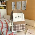 Japanischer süßer College-Stil Rucksack Damen Jugend Campus leicht große Kapazität Schultertasche - Einzelne Tasche / Khaki