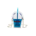 Transparente PVC Bubble Tea Umhängetasche Holografische Blaue Becherhülle Kette Tasche - Blau