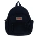 Kleiner schwarzer Segeltuch Rucksack Freizeit Reisen Tagesrucksack kleine Schultasche - Schwarz