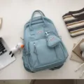 Japanischer Ins Stil großer Kapazität einfarbiger Rucksack für Studenten, lässige Schultasche. - Einzelne Tasche / Blau