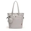 Light gray large capacity tote bag with coin purse, casual shoulder handbag for women daily. - One Size / Gray
