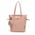 Pink large capacity tote bag with coin purse, casual nylon shoulder handbag for women. - One Size / Pink