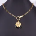 Aegyptischer Pharao Anhaenger Halskette, 18K vergoldete klobige Kette Statement Schmuck Damen. - Retro Ägyptische Pharao Sphinx Kette (N564)