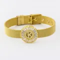 Gold plated copper micro-paved zircon letter K watch strap adjustable bracelet jewelry - Letter K Style