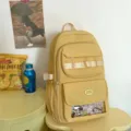 Zaino ita giallo di grande capacità con finestra frontale trasparente stile ins borsa scuola - Taglia unica / Giallo