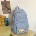 Zaino ita azzurro casual di grande capacità con finestra trasparente e dettagli a nastro. - Taglia unica / Blu