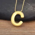 Gold 18K Plated Balloon Letter C Pendant Necklace Niche Chic Trendy Jewelry For Women - Letter C
