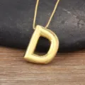 Gold plated letter D bubble pendant necklace, stylish ins style jewelry for women daily wear. - Letter D