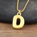 Goldene Initialen Buchstaben Anhänger Halskette, zarte vergoldete Kette für Damen. - Stil D
