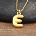 Collier Pendentif Lettre E Plaque Or 18K Bijou Alphabet Minimaliste Delicat Pour Femme - Style E