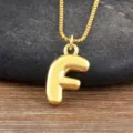 Délicat collier avec pendentif lettre F plaqué or 18k bijou chaîne initiale élégant femme - Style F