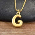 Collier avec pendentif lettre G plaqué or, bijoux initiaux délicats pour femmes et filles. - Style G