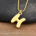 Collier Pendentif Lettre Or Plaqué 18K Bijou Délicat Initial pour Femme Tendance Cadeau - Style H