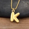 Collier pendentif lettre K en or collier ras du cou alphabet plaqué or 18k élégant - Style K