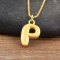 Délicat collier avec pendentif lettre p plaqué or 18k, bijoux initiaux élégants pour femmes - Style P