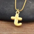 Collier avec pendentif lettre t plaqué or, bijoux ras de cou initial délicat pour femme - Style T