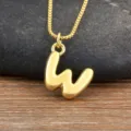 Collier Pendentif Lettre W Plaqué Or Délicat 18K Collier Initial Chaîne Bijoux Tendance - Style W