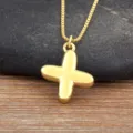 Collier pendentif croix arrondi plaqué or délicat chaîne boîte bijoux mode femmes - Style X