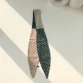 Foulard en soie style coréen chic avec motif à pois élégant, parfait pour sacs et costumes. - 120X10cm / Vert