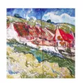 Elegante foulard in seta con stampa dipinto ad olio di Van Gogh, accessorio artistico. - A505-Casa