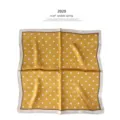 Seidentuch Damen elegante Pünktchen Quadrat Halstuch Sommer Mode Seide Schal Accessoire neu - 53x53cm / Kurkuma