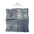 Reine Maulbeerseide Quadratischer Schal 53cm elegante graue Muster Damen Mode Accessoire - 53x53cm / Grau