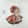 Gradient pink chiffon small scarf, elegant decorative headscarf for women spring style. - Gradient Pink and White (QIANG) / 90x70cm / Dusky Pink