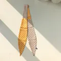 Foulard twilly pour femme à pois, ruban de soie étroit et long pour chemise et costume. - 120X10cm / Jaune