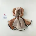 Chic brown beige chiffon small scarf neckerchief elegant stylish accessory for women - Brown and Beige Block (QIANG) / 90x70cm / Brown