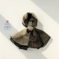 Pañuelo pequeño de gasa bicolor elegante negro y caqui bufanda decorativa chic para mujer accesorio - Negro