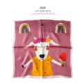 Seidenquadratschal für Damen mit niedlichem Cartoon-Tier-, Regenbogen- und Wassermelonen-Druck, Frühling. - Ziege Regenbogen Quadratischer Schal / 53x53cm / Rosa