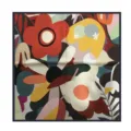 Seiden-Quadrat-Schal für Damen, eleganter Blumen-Print Halstuch, stylisches Frühlings-Accessoire. - Ins Blumendesign mit dunkelblauem Rand