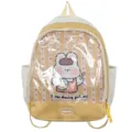 Carino zaino Ita trasparente in PVC in stile giapponese con disegno di coniglio per studenti. - Giallo chiaro