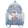 Zaino trasparente in PVC in stile giapponese carino con stampa di coniglio per ragazze. - Azzurro