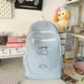 Japanese ins style cute light blue student backpack casual campus double shoulder bag. - Single Bag / Blue