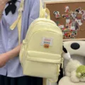 Grazioso mini zaino giallo da donna, zainetto casual per la scuola, borsa elegante. - Borsa Singola / Giallo