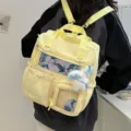 Zaino Ita giallo con finestra trasparente, carino zainetto anime casual multifunzione. - Borsa Singola / Giallo