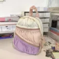 Zainetto mini plissettato carino casual dolce borsa da scuola leggera zaino da giorno donna - Taglia S / Viola