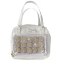 White PU leather itabag tote bag with transparent display window and anime badges - Single Bag (Without Badge) / Pure White
