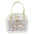 White Ita bag with bow and anime character badges clear front pocket transparent handbag - Single Bag (Without Badge) / White & Yellow