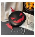 Halloween pumpkin crossbody bag black red gothic style PU leather shoulder bag for women - One Size / Black