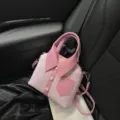 Trendy roze creatieve overhemd vorm handtas mode pu leer schoudertas crossbody tas chic - Eén maat / Roze