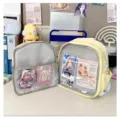 Clear front backpack ita bag cute anime school bookbag transparent daypack for pins badges - Bare Bag / Yellow
