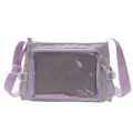 Light purple canvas ita bag, cute student student shoulder messenger bag with transparent window. - With Ita-Bag Insert / Light Purple